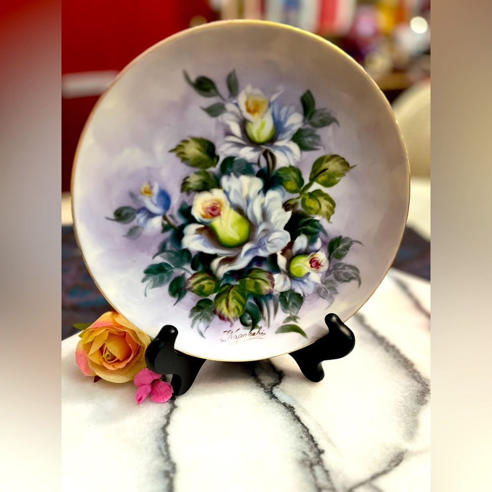 VTG 1950’s Lefton China Hand Painted SL 2816 White Roses, T. Nagasaki signed